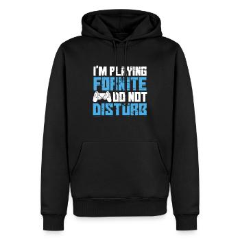 I am playing fornite do not disturb camera - Sweat à capuche Premium bio Homme - noir - Devant - Nico (187cm)