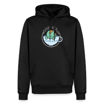 Tea Rex tea buveur de thé - Sweat à capuche Premium bio Homme - noir - Devant - Nico (187cm)