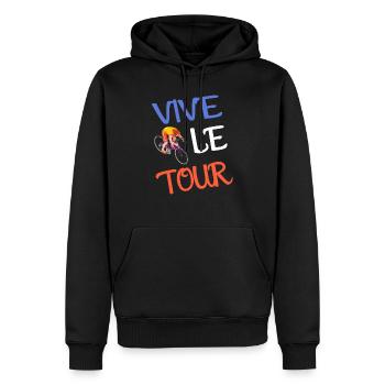 Amoureux de la course cycliste Vive Le Tour - Sweat à capuche Premium bio Homme - noir - Devant - Nico (187cm)
