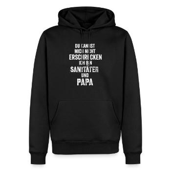 Cadeau de père paramédic disant cadeau Père drôle Sani - Sweat à capuche Premium bio Homme - noir - Devant - Nico (187cm)