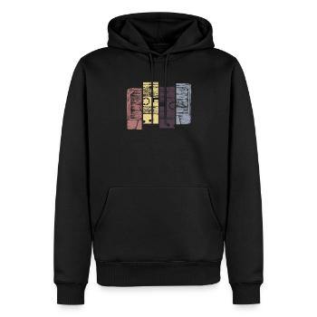 Retro Musik Kassette Skizze Vintage Audio - Männer Premium Bio Hoodie - Schwarz - Vorne - Nico (187cm)