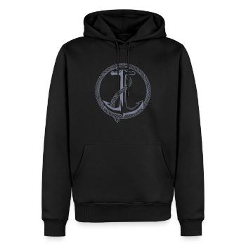 See Anker Ahoi Kapitän Seefahrt Seemann Matrose - Männer Premium Bio Hoodie - Schwarz - Vorne - Nico (187cm)
