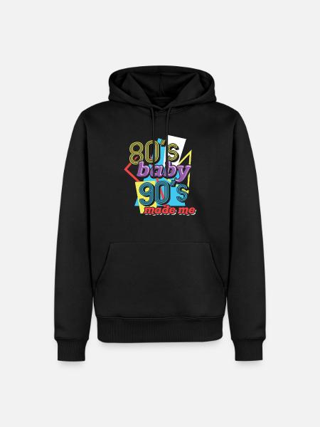 80s Baby 90 Made Me 80er Jahre Baby 90er Jahre pop - Männer Premium Bio Hoodie - Schwarz