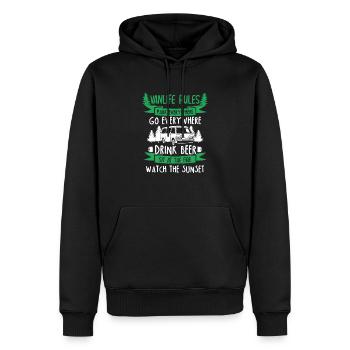 Camper Bus Caravan Camping Van - Männer Premium Bio Hoodie - Schwarz - Vorne - Nico (187cm)
