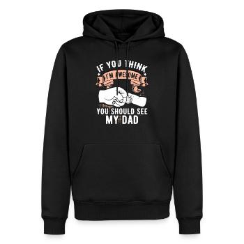 Vater und Sohn Vater sind super - Männer Premium Bio Hoodie - Schwarz - Vorne - Nico (187cm)