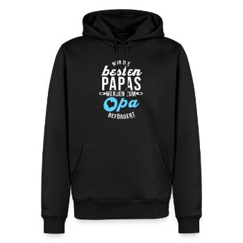Grand-père promu à l'Opi - Sweat à capuche Premium bio Homme - noir - Devant - Nico (187cm)