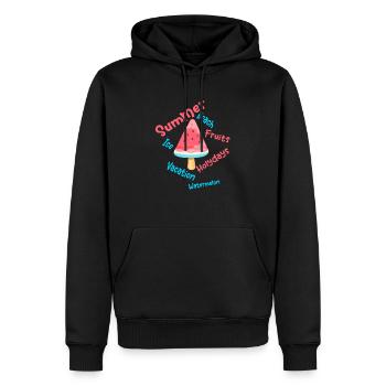 Summer - Männer Premium Bio Hoodie - Schwarz - Vorne - Nico (187cm)