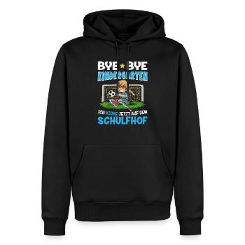 Bye Bye Kindergarten Kicke auf dem Schulhof - Männer Premium Bio Hoodie - Schwarz - Vorne - Nico (187cm)