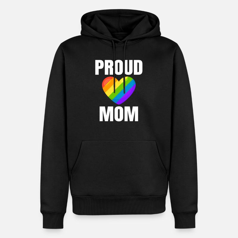 Stolze Mutter Regenbogen Herz Stolz - Männer Premium Bio Hoodie - Schwarz