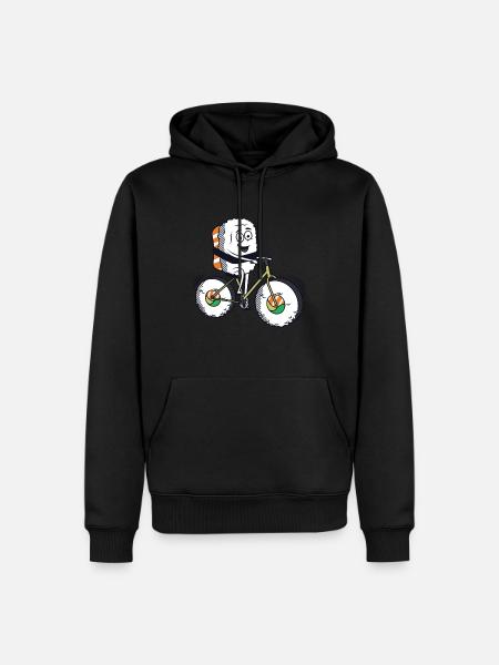Sushi Bike Biker Sport Fahrrad Radsport rennrad - Männer Premium Bio Hoodie - Schwarz
