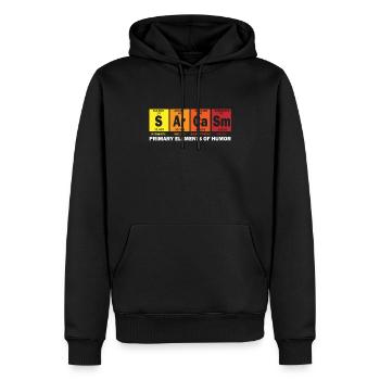Sarcasme éléments primaires de la science de l'humour - Sweat à capuche Premium bio Homme - noir - Devant - Nico (187cm)