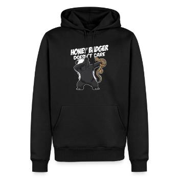 Honigdachs interessiert nicht - Männer Premium Bio Hoodie - Schwarz - Vorne - Nico (187cm)