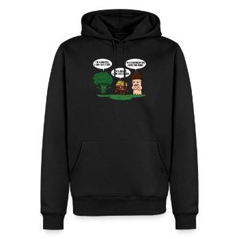 Pénis de cerveau de brocoli drôle de champignon d'arbre - Sweat à capuche Premium bio Homme - noir - Devant - Nico (187cm)