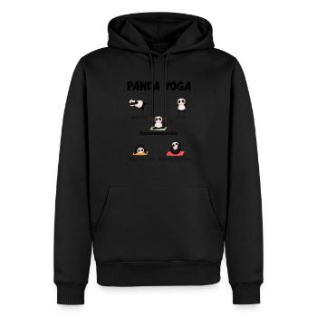 Lustiges Panda Yoga Humor Geschenkidee - Männer Premium Bio Hoodie - Schwarz - Vorne - Nico (187cm)