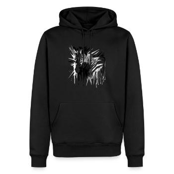Black striped zebra. - Men’s Premium Organic Hoodie - black - Front - Nico (187cm)