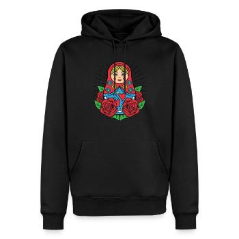 Matryoshka Matryoshka Poupée Russe Russie - Sweat à capuche Premium bio Homme - noir - Devant - Nico (187cm)