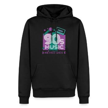 90 - Sweat à capuche Premium bio Homme - noir - Devant - Nico (187cm)