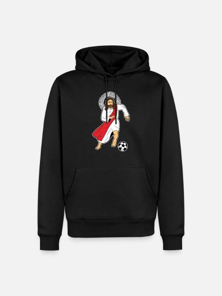 Jesus Christ Sport Football Footballeur Football - Sweat à capuche Premium bio Homme - noir