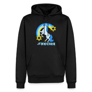 Judentum Einhorn Davidstern Jüdisch Juden - Männer Premium Bio Hoodie - Schwarz - Vorne - Nico (187cm)