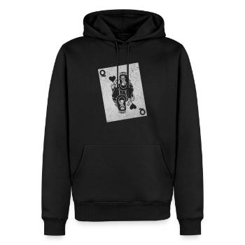 Halloween Playing Card Queen Card Card Game - Men’s Premium Organic Hoodie - black - Front - Nico (187cm)