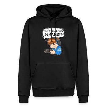Gamer Junge Headset Nerd Gaming Videospiel PC - Männer Premium Bio Hoodie - Schwarz - Vorne - Nico (187cm)