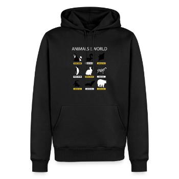 Tiere des Weltt-shirts Lustige seltene Tiere - Männer Premium Bio Hoodie - Schwarz - Vorne - Nico (187cm)