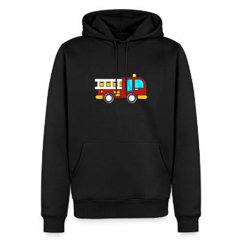 Pompe à incendie Voiture de pompiers - Sweat à capuche Premium bio Homme - noir - Devant - Nico (187cm)