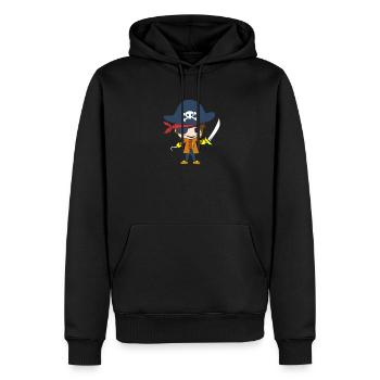 pirate - Sweat à capuche Premium bio Homme - noir - Devant - Nico (187cm)
