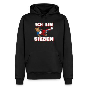 Ich Bin Sechs 7 7. Geburtstag Junge Kindergeburtst - Männer Premium Bio Hoodie - Schwarz - Vorne - Nico (187cm)