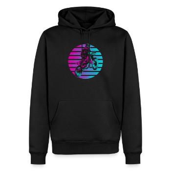 Motocross dirt bike racing motard moto rétro - Sweat à capuche Premium bio Homme - noir - Devant - Nico (187cm)