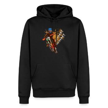Motocross Dirt Bike Racing Motard Moto Brrraaap - Sweat à capuche Premium bio Homme - noir - Devant - Nico (187cm)