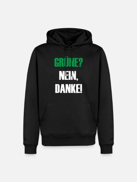 Grüne nein Danke! - Männer Premium Bio Hoodie - Schwarz