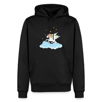 Pegasus Pferd Pony über den Wolken mit Sternen - Sweat à capuche Premium bio Homme - noir - Devant - Nico (187cm)