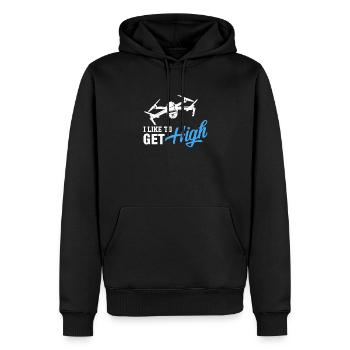 Pilote de drone j'aime bien devenir opérateur quadricoptère de haut niveau - Sweat à capuche Premium bio Homme - noir - Devant - Nico (187cm)