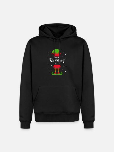 Running Elf Christmas for runners Joggers en cours d'exécution - Sweat à capuche Premium bio Homme - noir