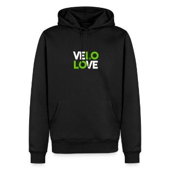Fahrrad Liebe Velo Love Geschenk - Männer Premium Bio Hoodie - Schwarz - Vorne - Nico (187cm)