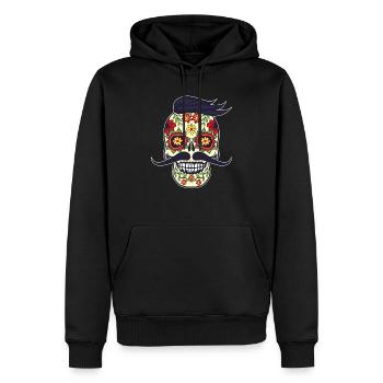 Sugar Skull Maske Tag der Toten Totenkopf Geschenk - Männer Premium Bio Hoodie - Schwarz - Vorne - Nico (187cm)
