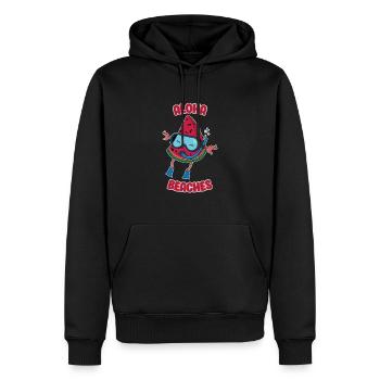 Pastèque Aloha Plages Diverses vacances à la plage - Sweat à capuche Premium bio Homme - noir - Devant - Nico (187cm)
