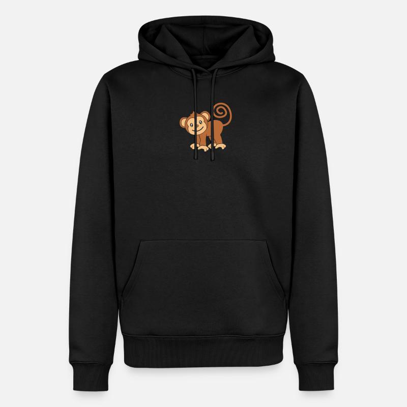 Affe Äffchen - Männer Premium Bio Hoodie - Schwarz