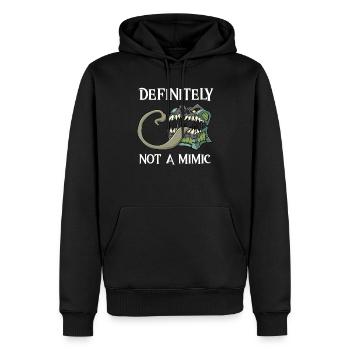 Definitely Not A Mimic RPG Roleplaying Fantasy - Men’s Premium Organic Hoodie - black - Front - Nico (187cm)