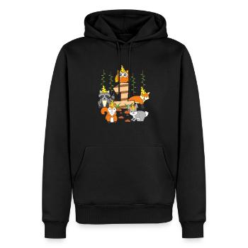 1. Anniversaire Bébé 1 1 animaux de la forêt - Sweat à capuche Premium bio Homme - noir - Devant - Nico (187cm)