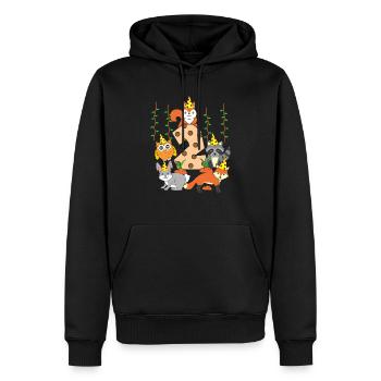 2nd Birthday Baby Two 2 Forest Animals - Men’s Premium Organic Hoodie - black - Front - Nico (187cm)