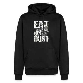 Friss meinen Staub - Männer Premium Bio Hoodie - Schwarz - Vorne - Nico (187cm)