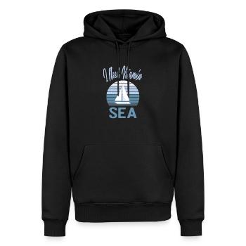 I Vitamine Need Sea - Sweat à capuche Premium bio Homme - noir - Devant - Nico (187cm)