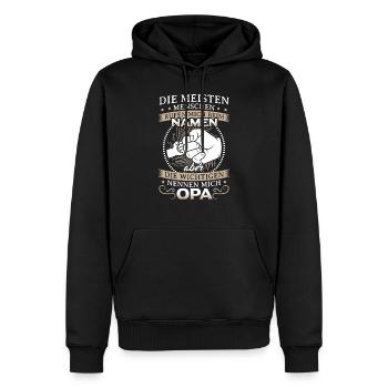 Opa und Enkel Geschenk - Männer Premium Bio Hoodie - Schwarz - Vorne - Nico (187cm)