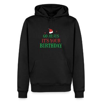 Go Jesus it's your Birthday - Männer Premium Bio Hoodie - Schwarz - Vorne - Nico (187cm)