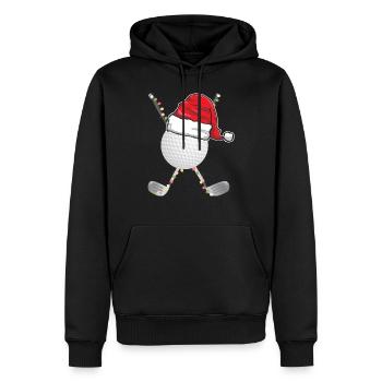 Golfeur de Noël Golfeur Père Noël Nikolaus - Sweat à capuche Premium bio Homme - noir - Devant - Nico (187cm)
