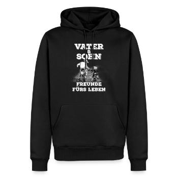 Vater und Sohn Freunde fürs Leben Papa Motocross - Männer Premium Bio Hoodie - Schwarz - Vorne - Nico (187cm)