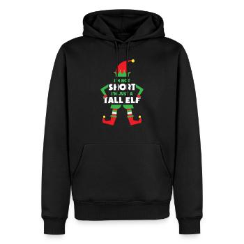 Im not short im just a Tall Elf weihnachtself Xmas - Männer Premium Bio Hoodie - Schwarz - Vorne - Nico (187cm)