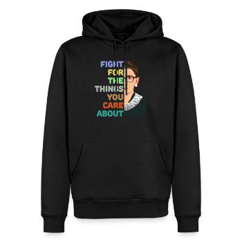 Kämpfen Sie für die Dinge, die Ihnen an RBG-Geschenken liegen - Männer Premium Bio Hoodie - Schwarz - Vorne - Nico (187cm)